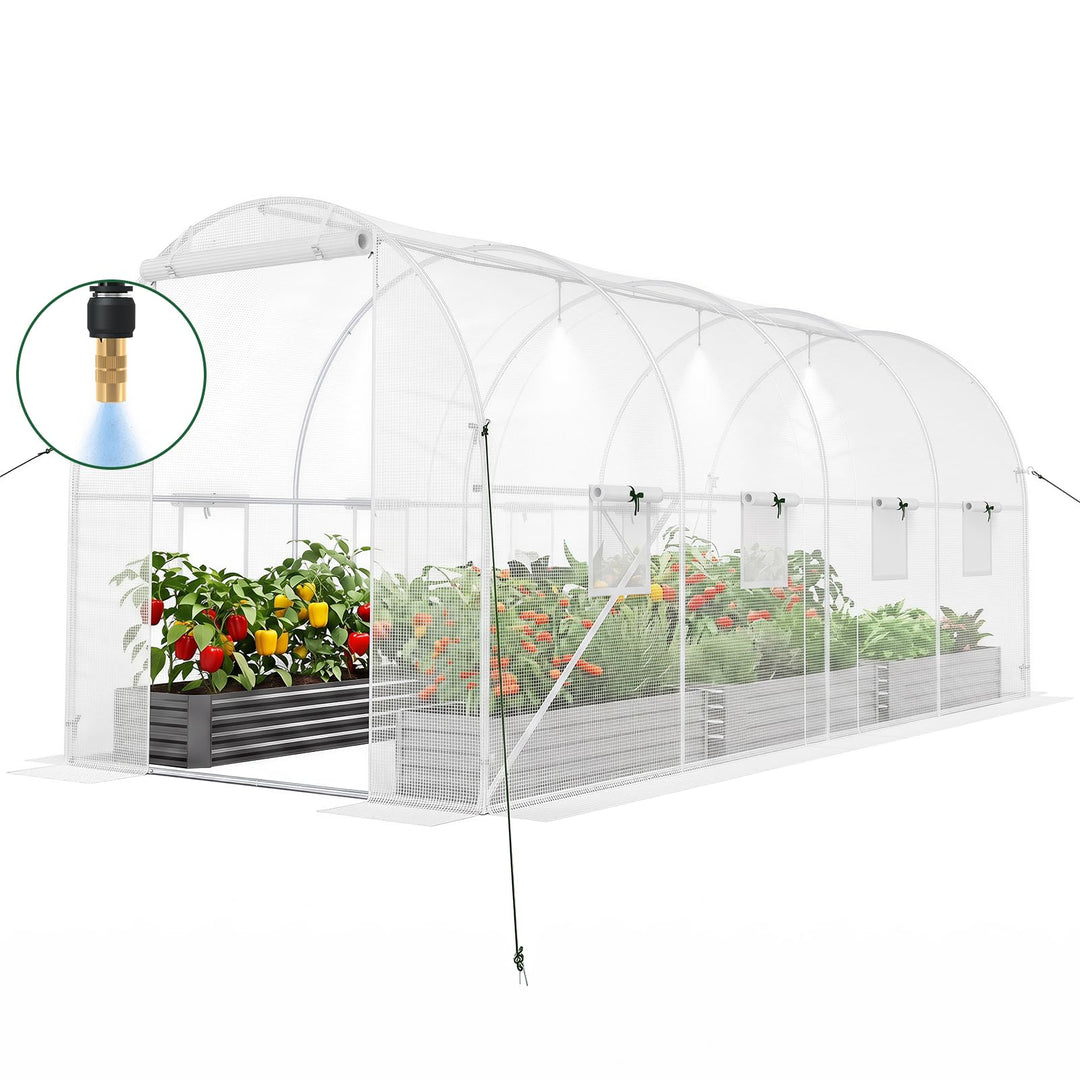 Giantex 15 x 7 x 7 ft Walk-in Tunnel Greenhouse for Outdoors