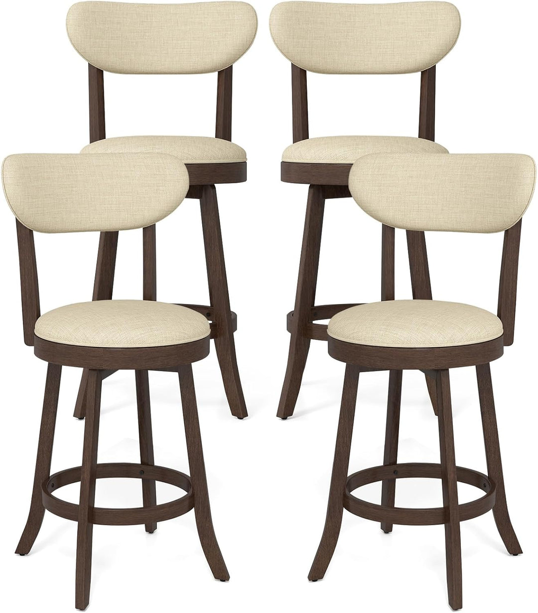 Giantex 25.5" Counter Height Upholstered Linen Barstools