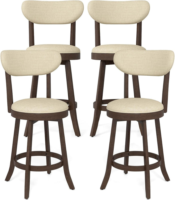 Giantex 25.5" Counter Height Upholstered Linen Barstools
