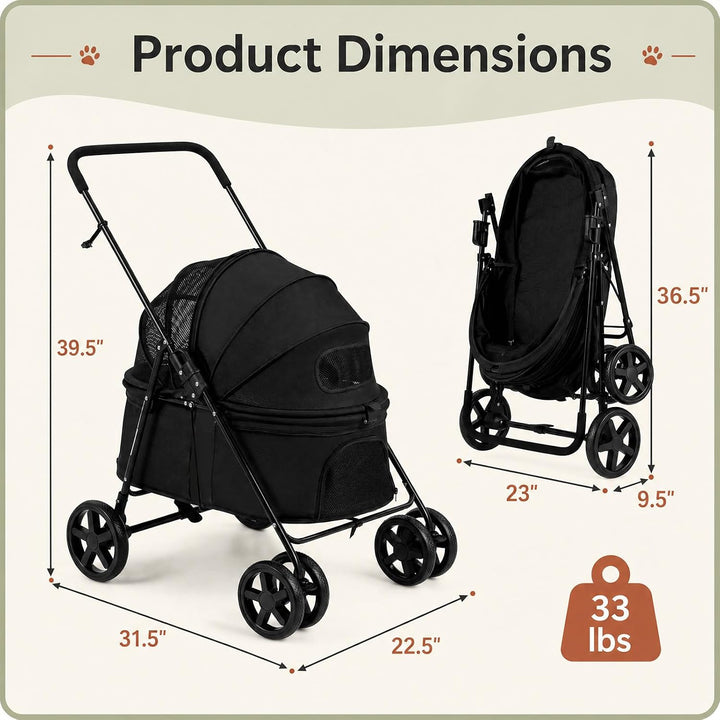 GIANTEX Pet Stroller for Small &amp; Medium Dogs &amp; Cats, Vet Visits &amp; Travel