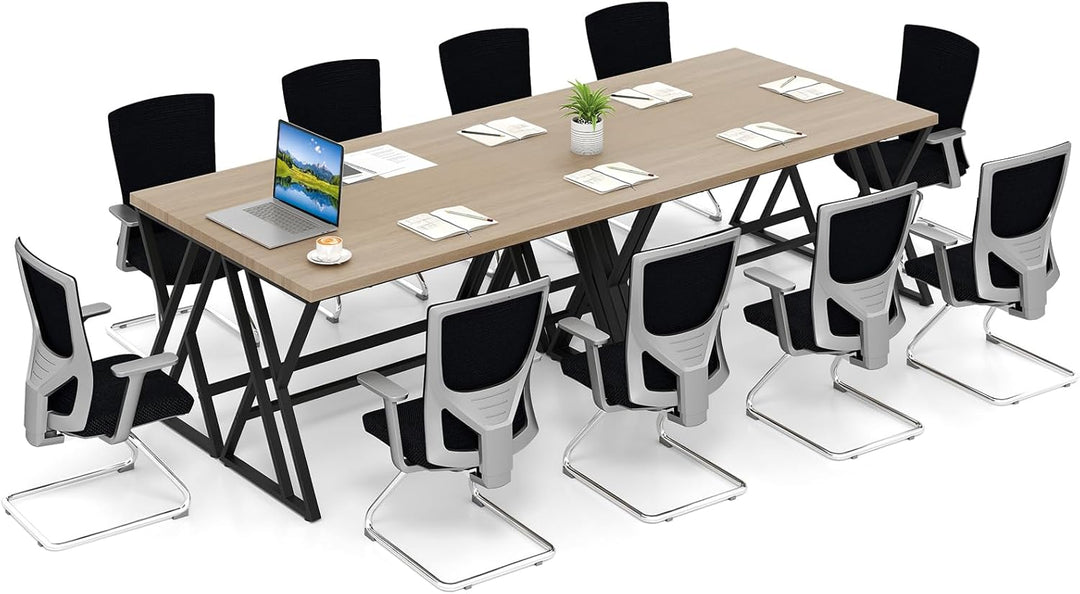 Giantex Large Computer Desk 59" Industrial Home Office Desk with Z-Shaped Metal Leg & Crossbar
