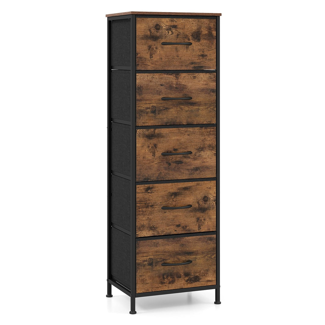 GIANTEX 3/4/5 Drawers Dresser Nightstand with Heavy-Duty Metal Frame (1/2)