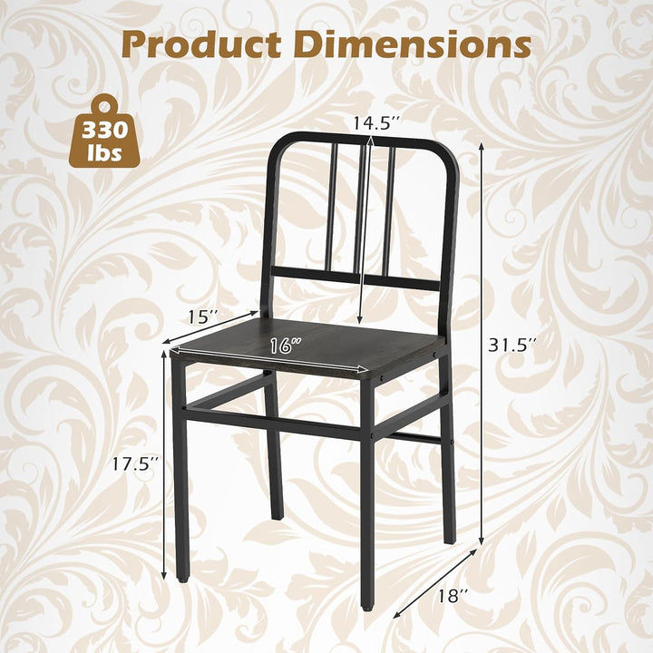 GIANTEX Metal Dining Chairs Set of 4 &amp; Modern Kitchen Chairs