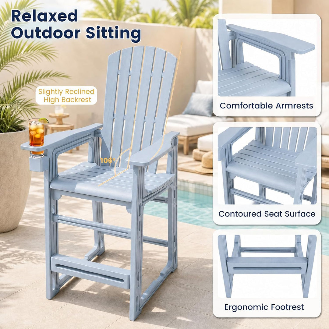GIANTEX Outdoor Bar Stool 29 Inch Tall Adirondack Chair