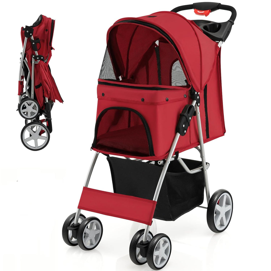 Folding Dog Stroller, Pet Stroller for Small Medium Dogs Cats Puppy