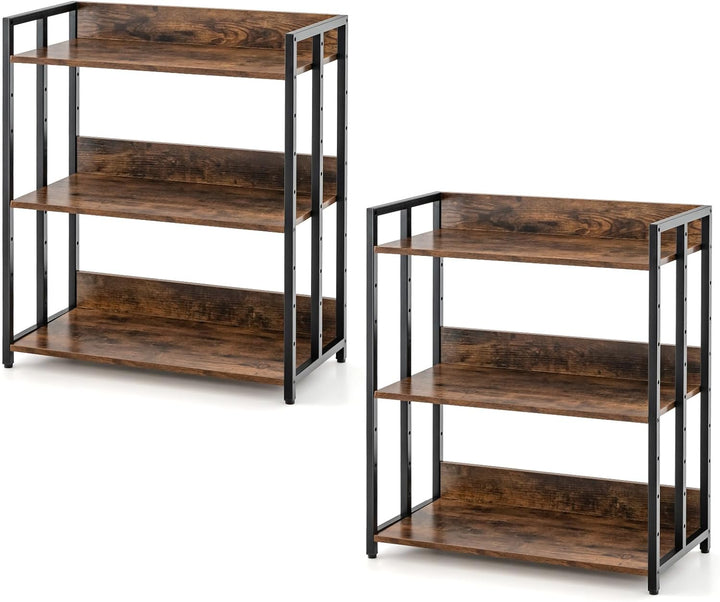 Giantex 3-Tier Bookshelf, Industrial 32" Tall Small Book Shelf with Adjustable Shelves