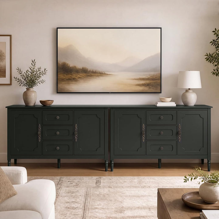 GIANTEX 47" Buffet Cabinet with Storage  3-Drawer Sideboard Cabinet