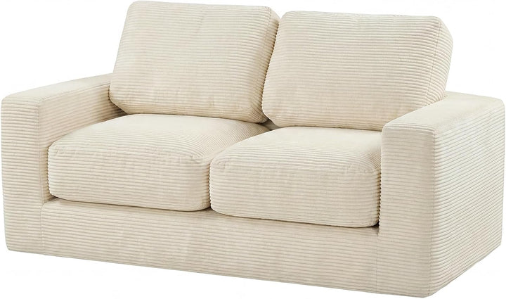 Giantex 2-Seater Floor Couch with Removable Corduroy Cover