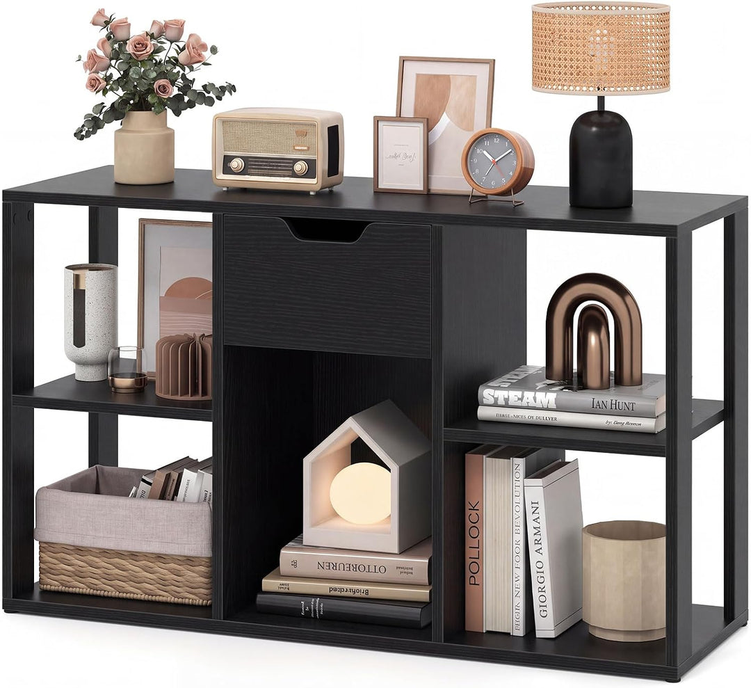 GIANTEX 5-Cube Storage Organizer with Drawer, 3-Tier Bookcase