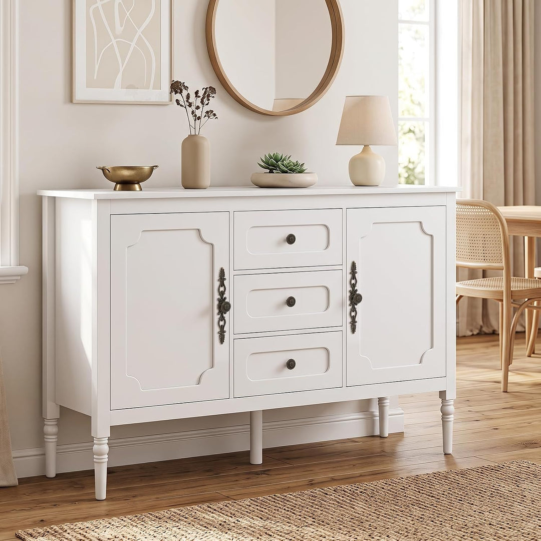 GIANTEX 47" Buffet Cabinet with Storage  3-Drawer Sideboard Cabinet