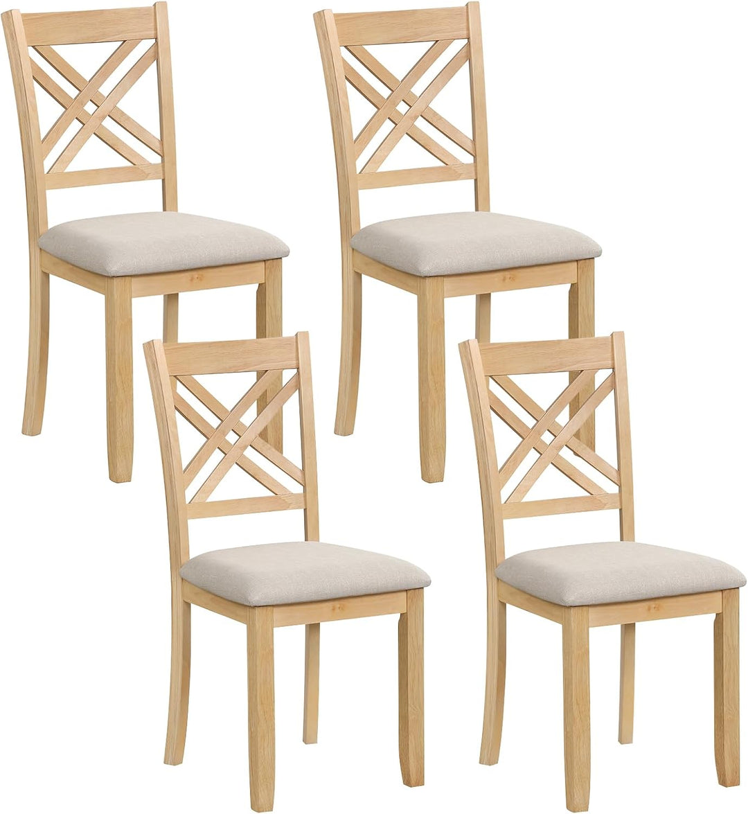 GIANTEX Wood Dining Chairs Farmhouse X-Back Kitchen Chairs