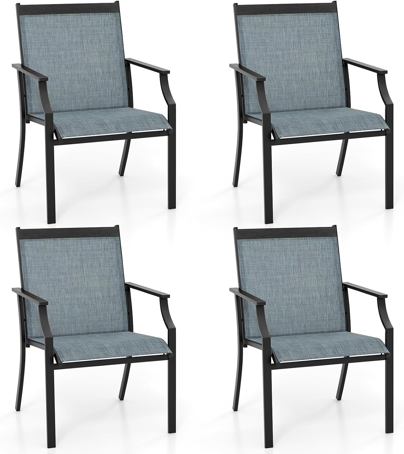 Giantex Patio Chairs Set of 2, All Weather Resistant Outdoor Chairs for Front Porch Lawn Garden Yard