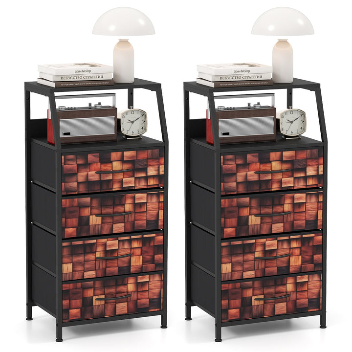GIANTEX Industrial Nightstand | Tall Dresser with Sturdy Metal Frame (1/2)