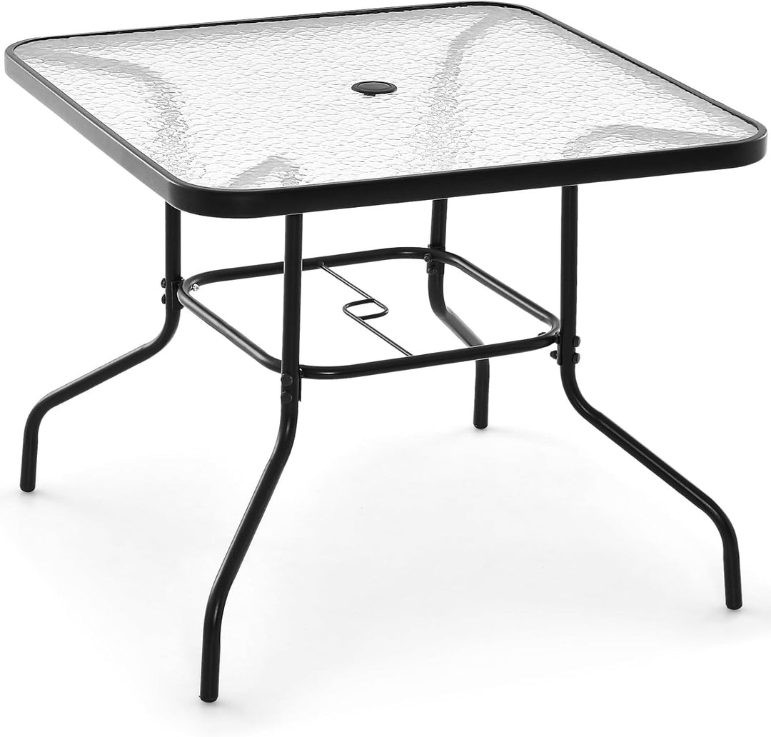 Giantex 4 Pieces Patio Dining Set, Outdoor Dining Table Set with 4 Folding Chairs (Gray)