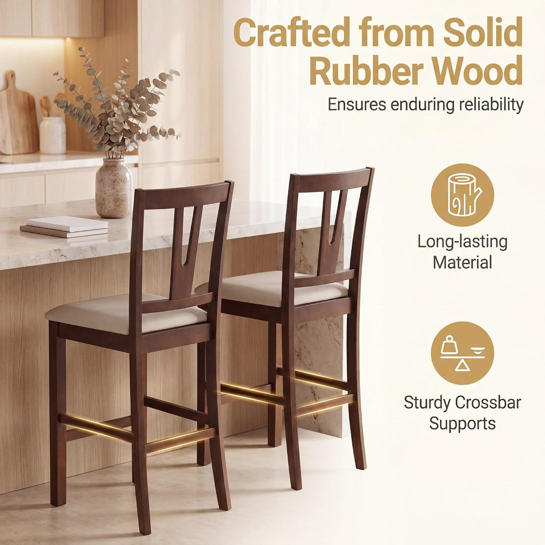 GIANTEX 24" Counter Height Mid-Century Bar Stools