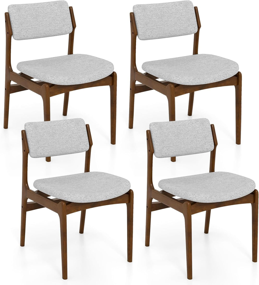 Giantex Modern Padded Dining Chairs with Rubber Wood Legs Set of 2/4