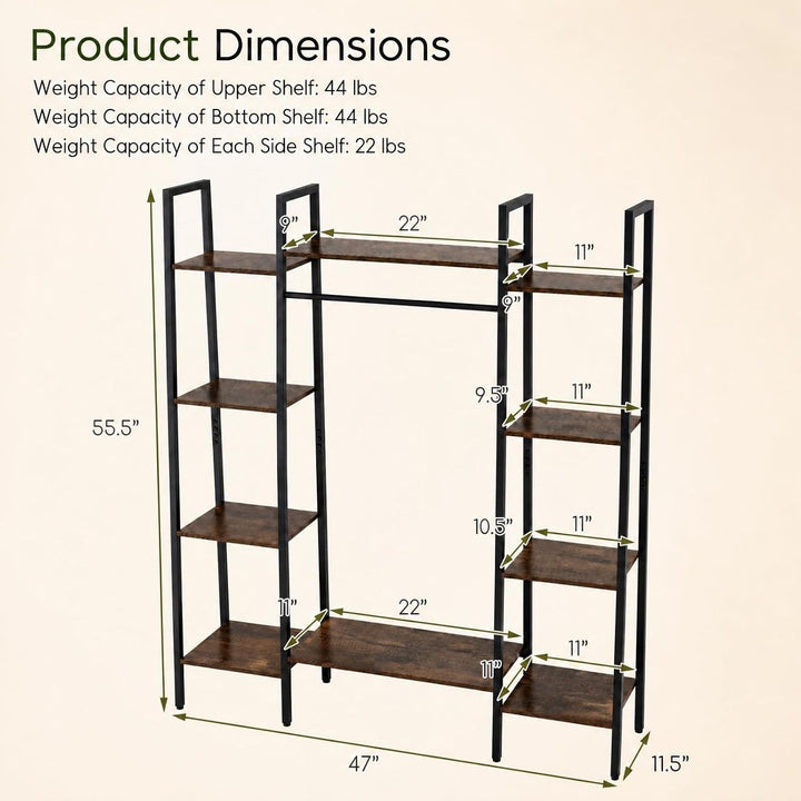 GIANTEX 10-Tier Plant Stand with LED Lights, 55.5" Tall Plant Shelf
