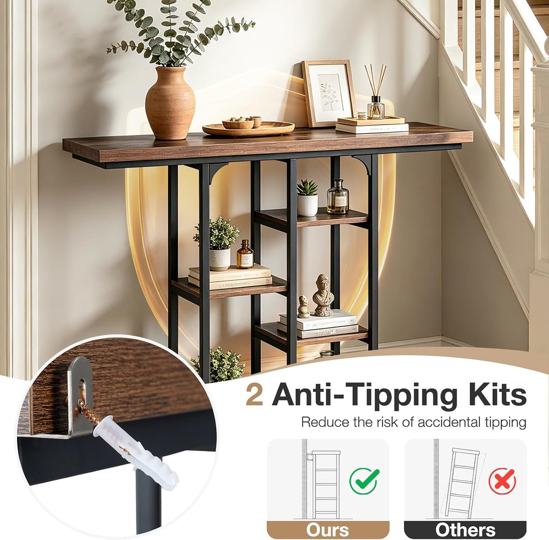 GIANTEX 43" Console Table with Storage Shelves