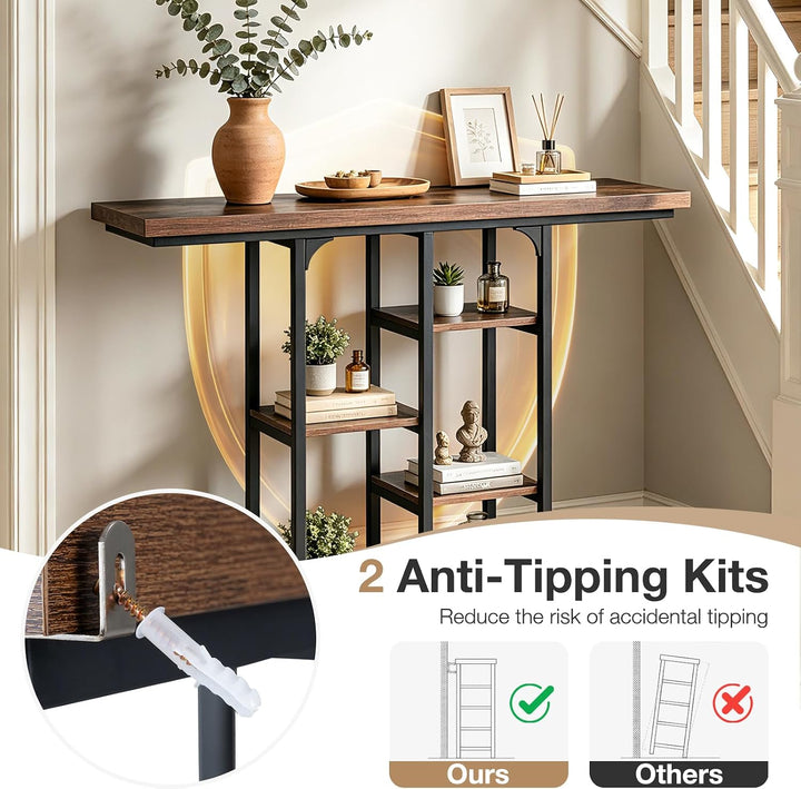 GIANTEX 43" Console Table with Storage Shelves