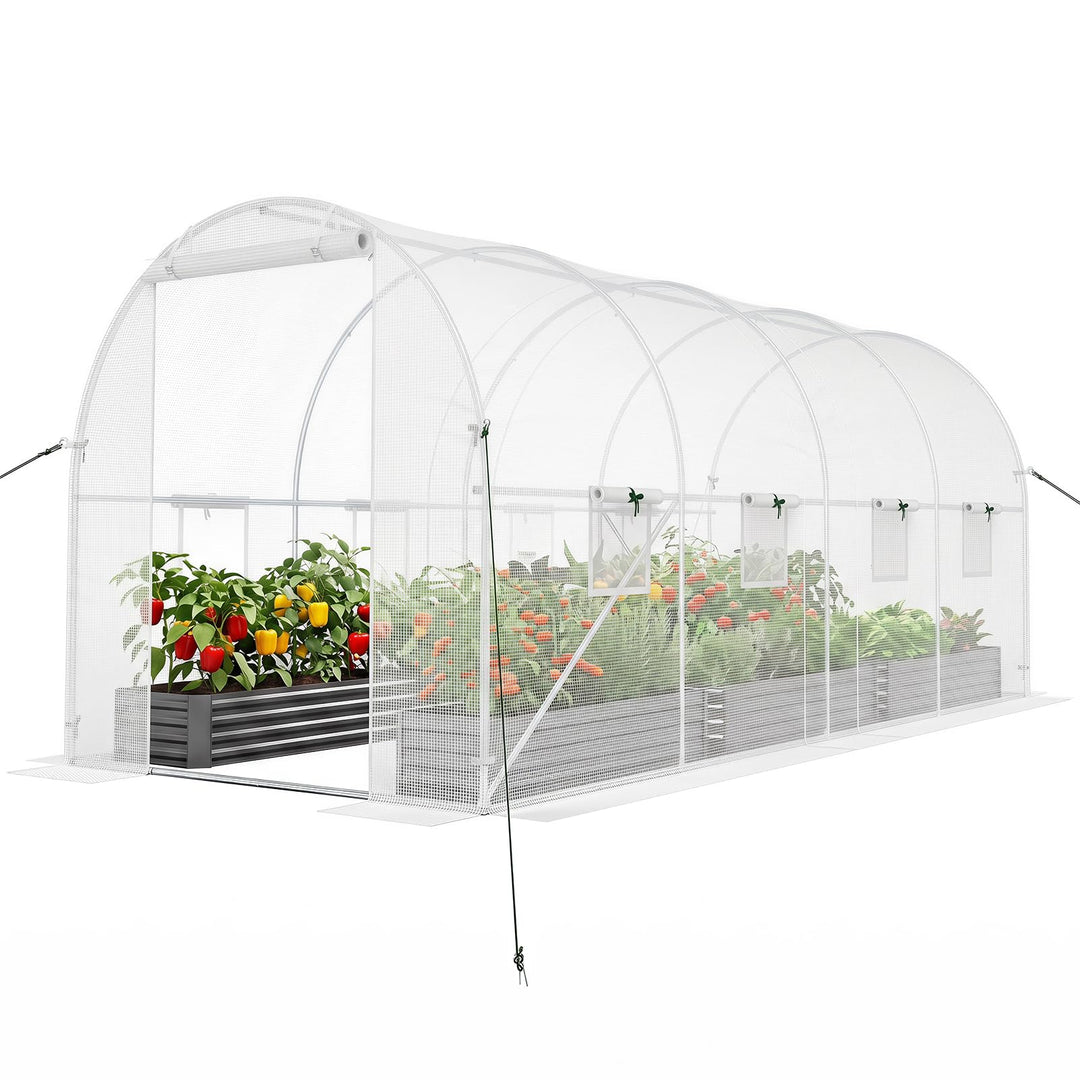 Giantex 15 x 7 x 7 ft Walk-in Tunnel Greenhouse for Outdoors