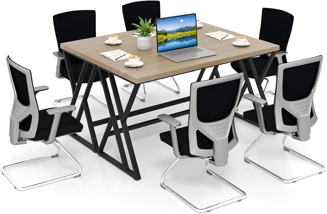 Giantex Large Computer Desk 59" Industrial Home Office Desk with Z-Shaped Metal Leg & Crossbar