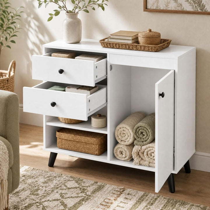 GIANTEX Buffet Cabinet with Storage, 31" Wooden Sideboard Cabinet