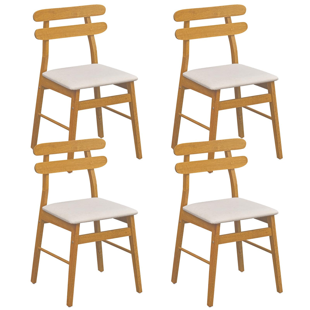 GIANTEX Upholstered Wooden Dining Chairs Set of 2/4 with Padded Seat