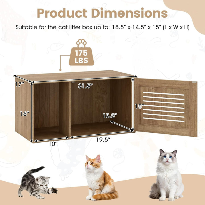 GIANTEX Cat Litter Box Enclosure Hidden Cat Cabinet Furniture