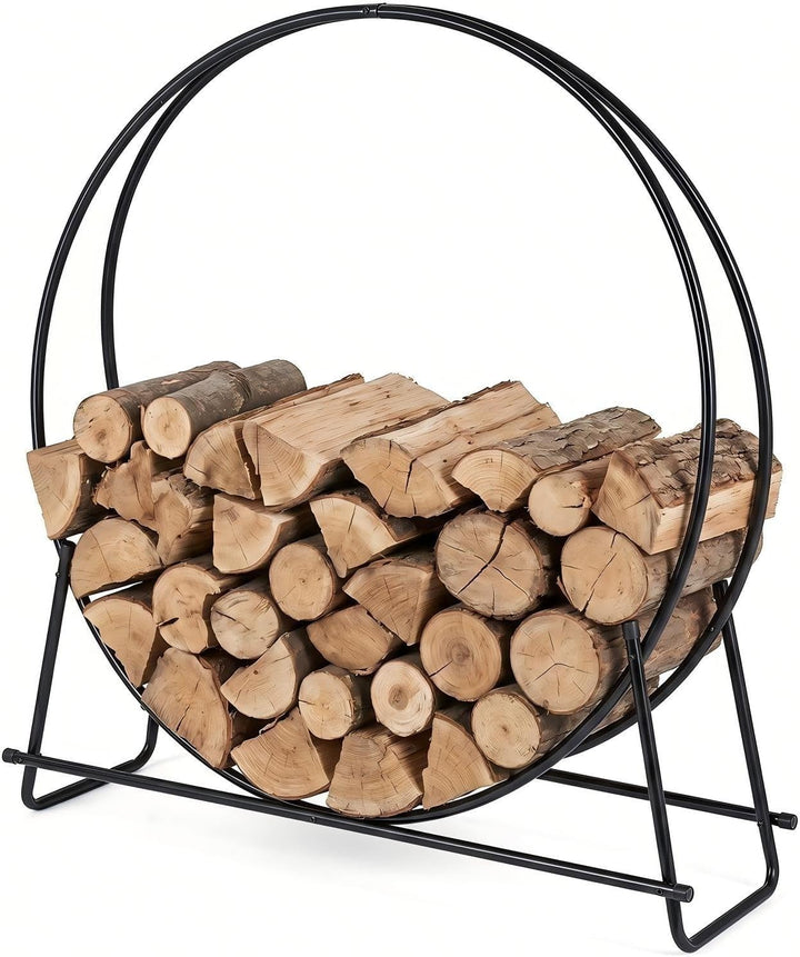 GIANTEX 45" Firewood Rack Outdoor, 485 LBS Heavy-Duty Round Firewood Holder