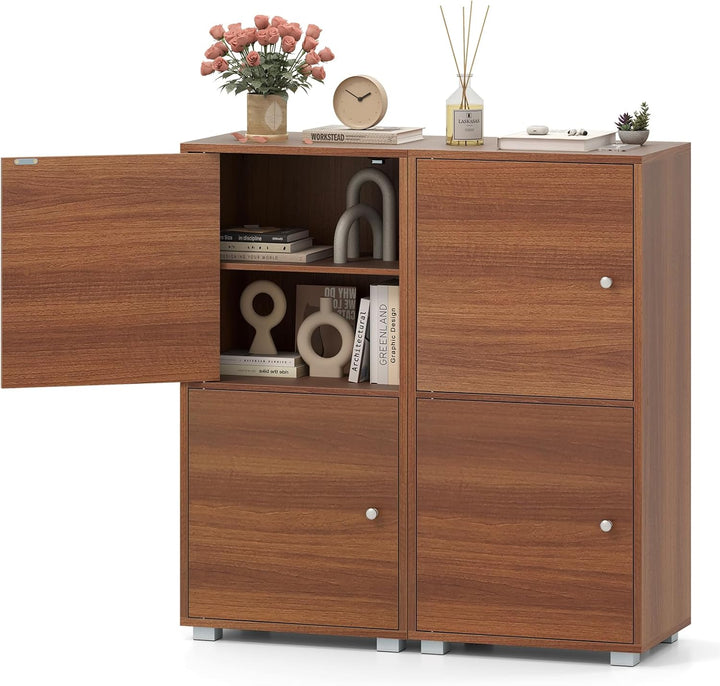 Giantex 2-Cube Stackable Storage Cabinet with 2 Single Doors
