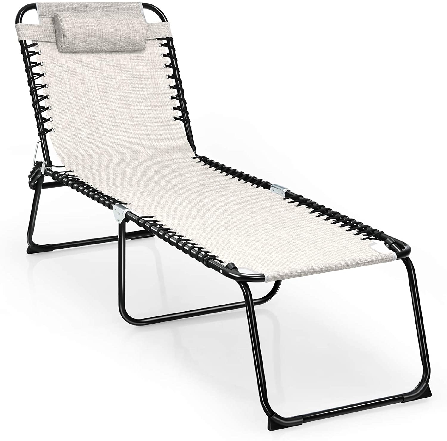 Patio Chaise Lounge Chair Outdoor Beach Chair for Yard
