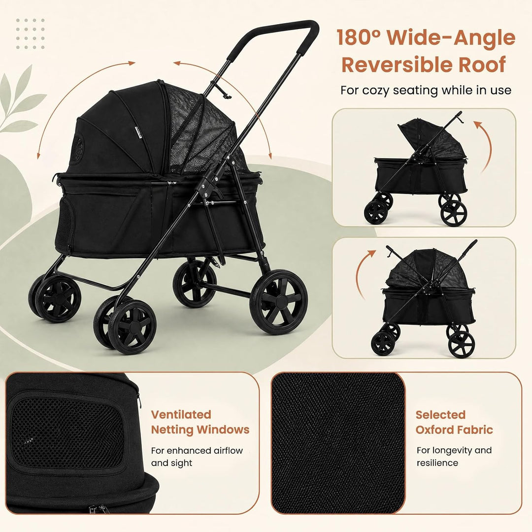 GIANTEX Pet Stroller for Small &amp; Medium Dogs &amp; Cats, Vet Visits &amp; Travel