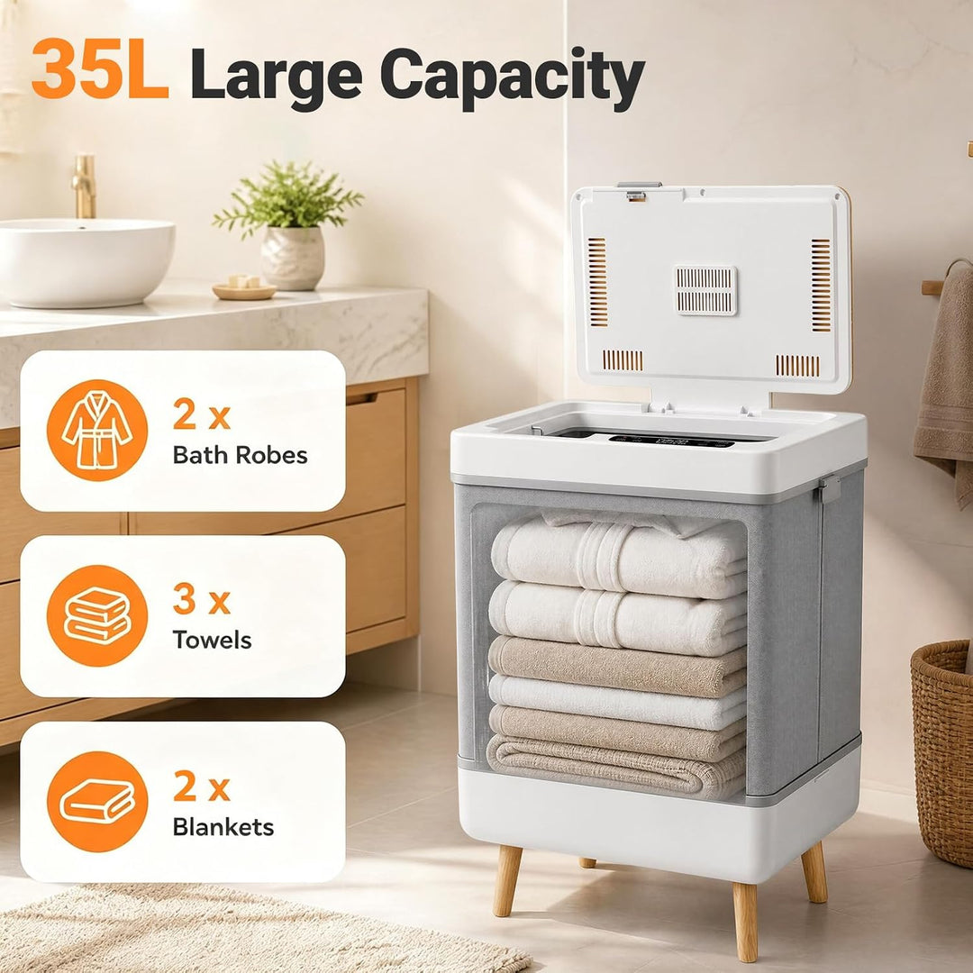 GIANTEX 35L Towel Warmer with Foldable Design, Auto Shut Off &amp; Delay Start