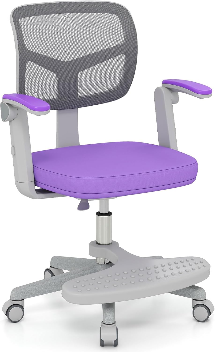 Kids Desk Chair, Ergonomic Adjustable Student Rolling Chair with Footrest & Flip-up Armrest