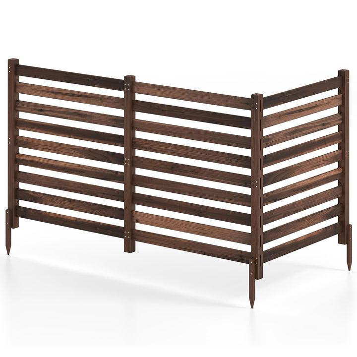 GIANTEX 42" No-Dig Slatted Outdoor Wood Privacy Screen (2/3/4)