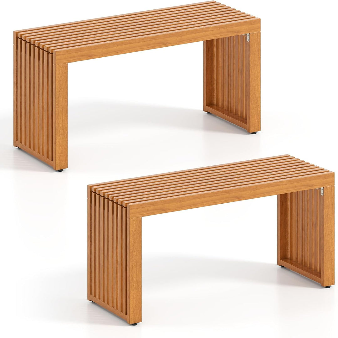 GIANTEX 36" Acacia Wood Outdoor Bench