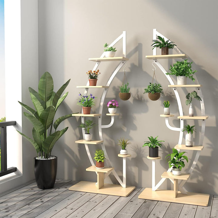 Giantex 6 Tier Metal Plant Stand Indoor, 61" Half Moon Plant Shelf
