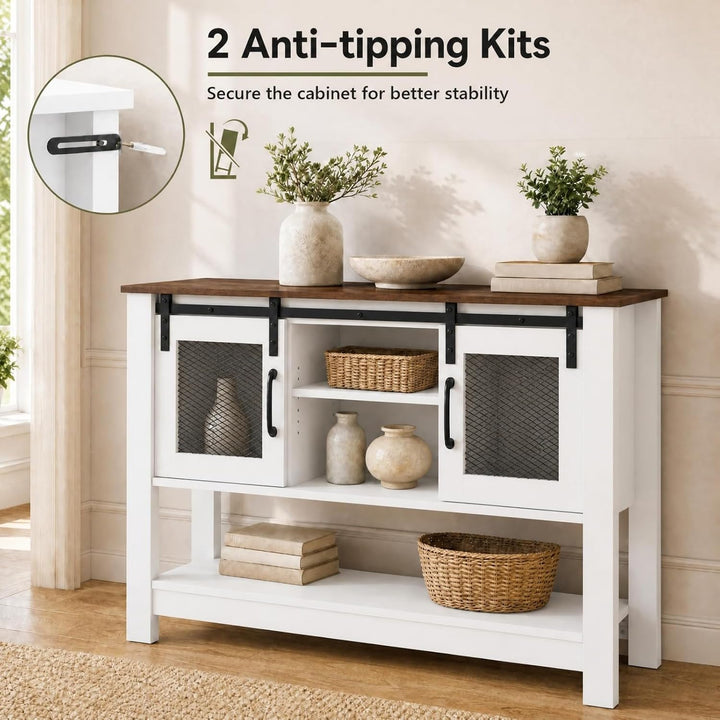 GIANTEX 40" Farmhouse Sideboard Buffet w/Sliding Barn Doors