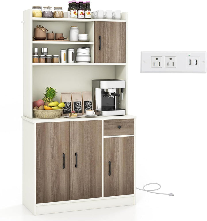 Giantex Buffet Hutch Cabinet, Kitchen Hutch Sideboard, Buffet Pantry on Island