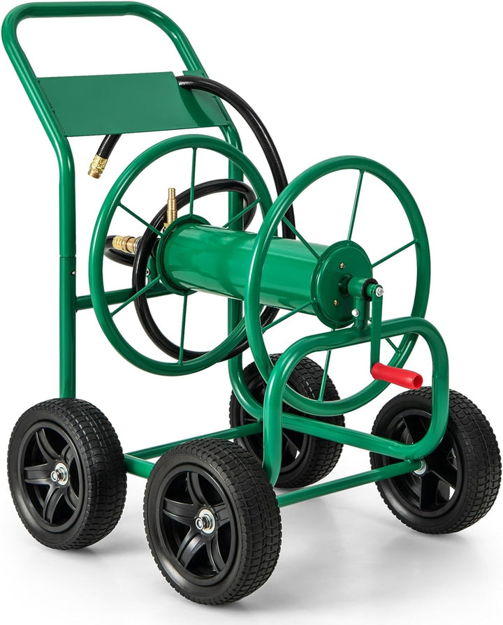 Giantex Garden Hose Reel Cart - Water Hose Cart with 4 Wheels & Non-slip Grip