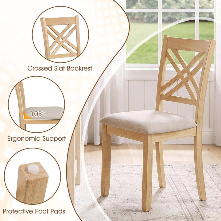 GIANTEX Wood Dining Chairs Farmhouse X-Back Kitchen Chairs