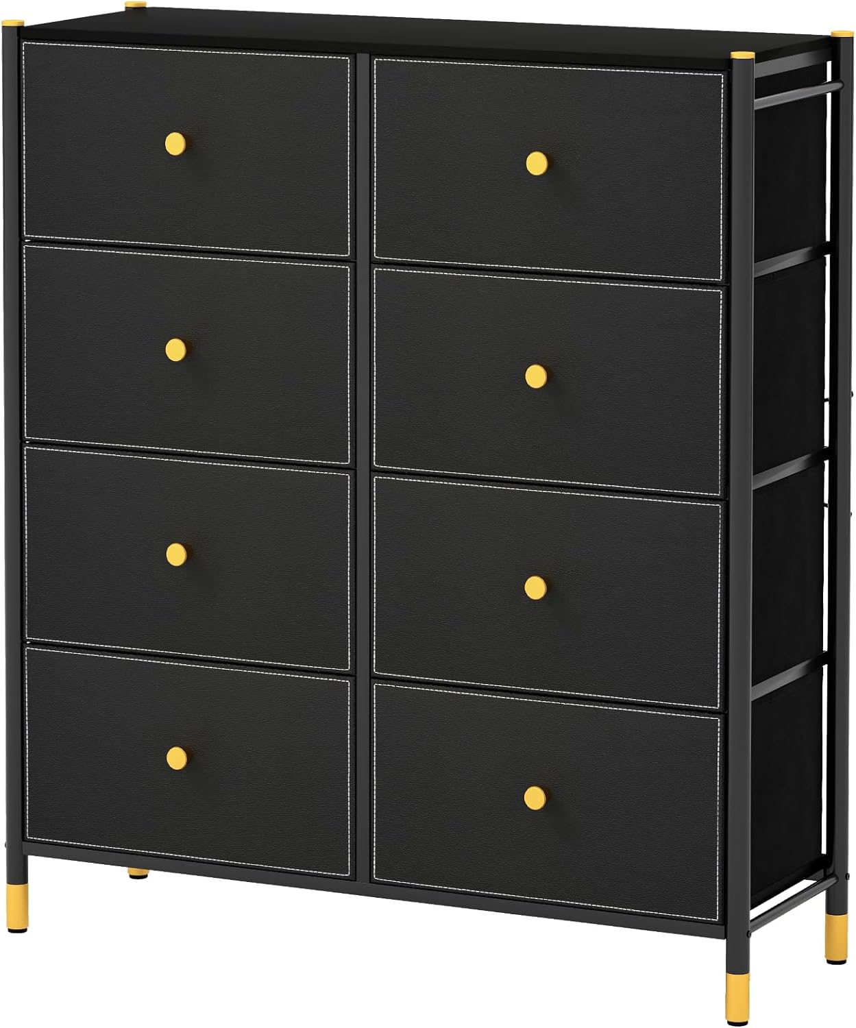 Giantex Dresser for Bedroom with 5 Storage Drawers - Fabric Dresser Tower with Metal Frame, Fabric Bins