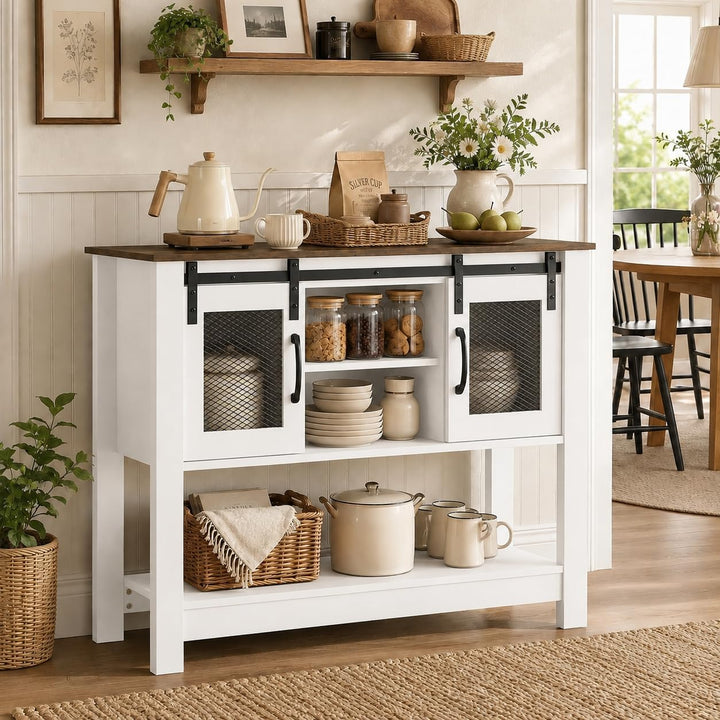 GIANTEX 40" Farmhouse Sideboard Buffet w/Sliding Barn Doors