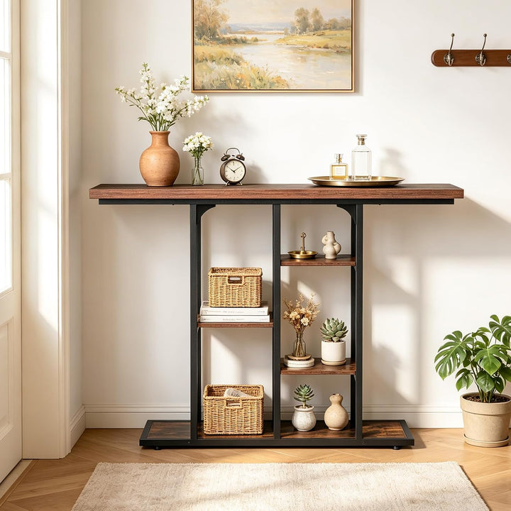GIANTEX 43" Console Table with Storage Shelves