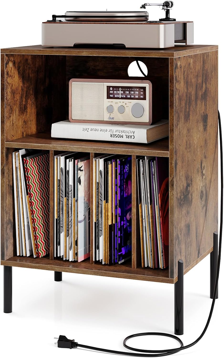 Giantex Record Player Stand with Charging Station