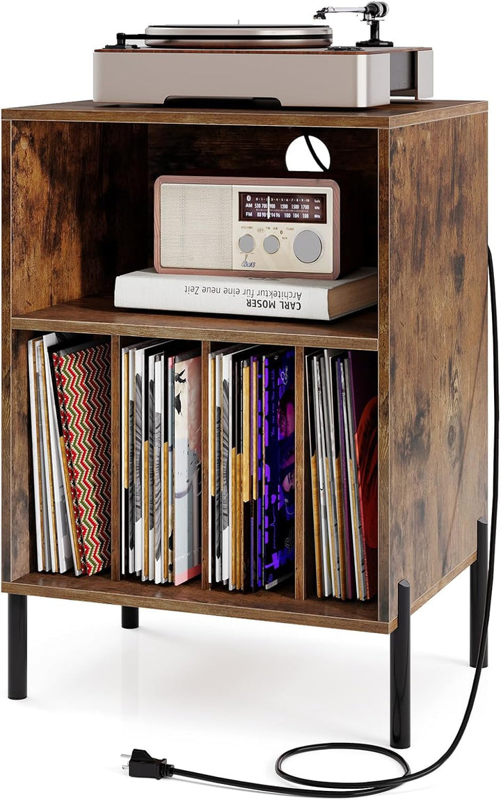 Giantex Record Player Stand with Charging Station
