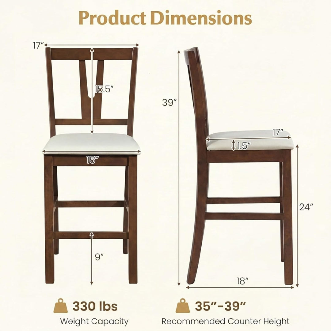 GIANTEX 24" Counter Height Mid-Century Bar Stools