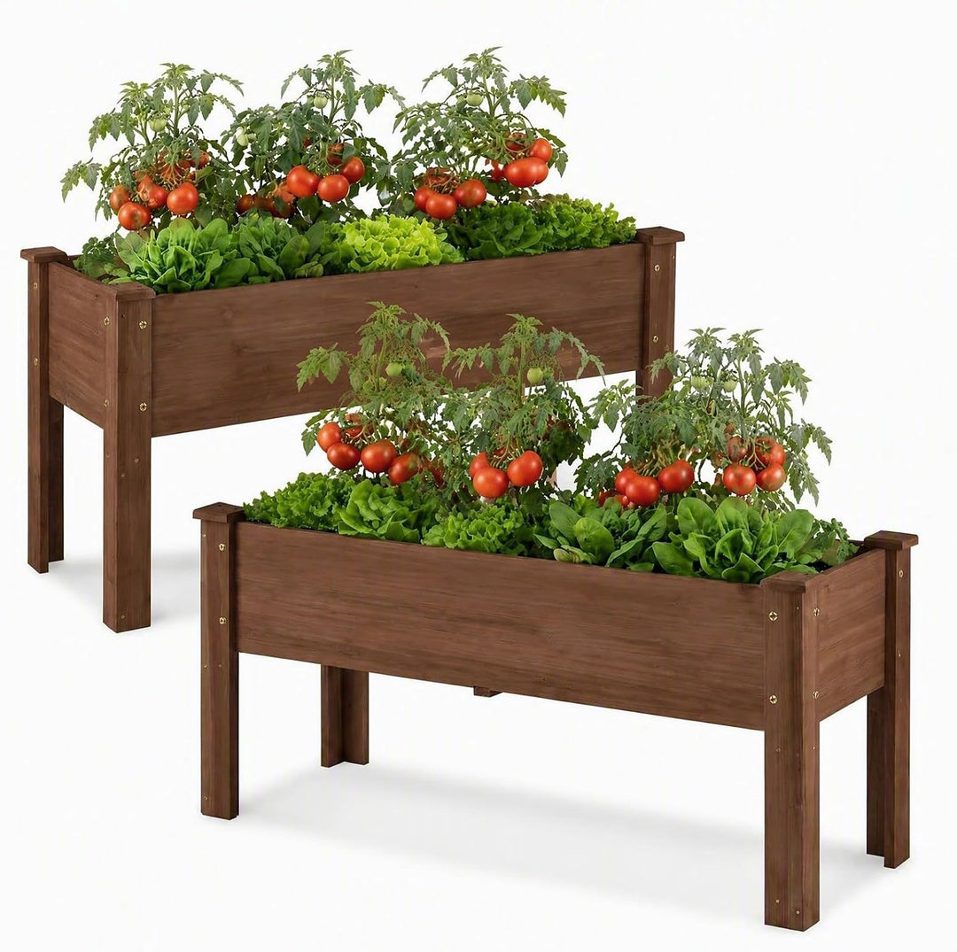 GIANTEX 47" Raised Garden Bed with Legs Elevated Fir Wood Planter