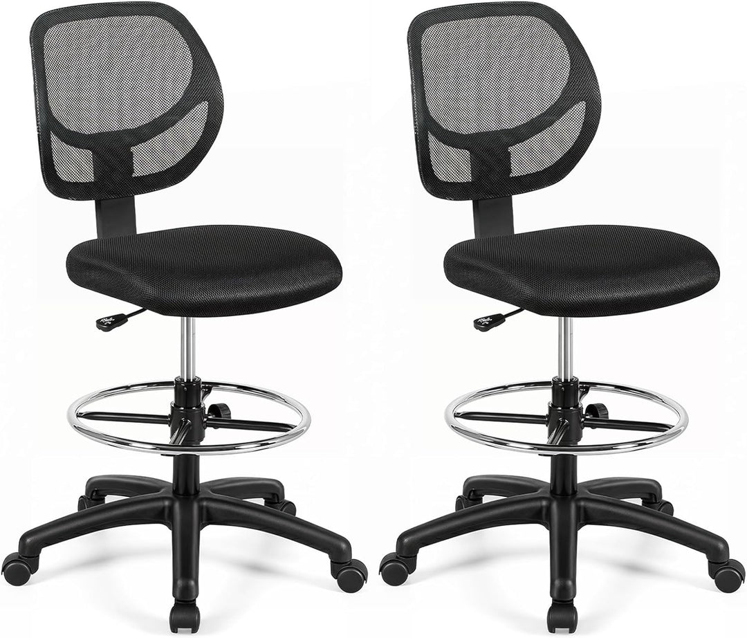 Mesh Drafting Chair with Standing Desk Chair w/Footrest Ring