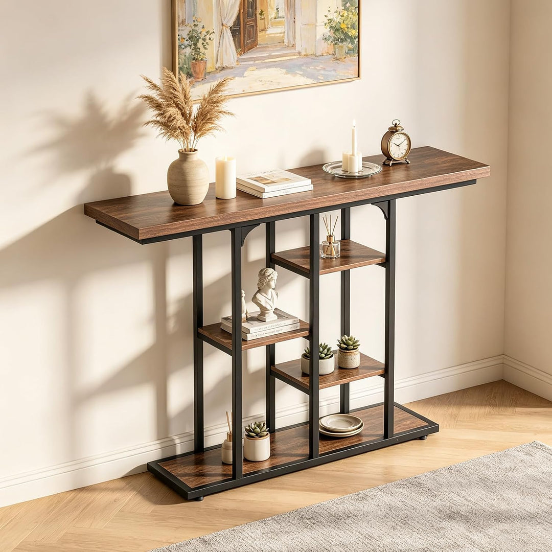 GIANTEX 43" Console Table with Storage Shelves